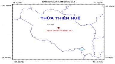  Động đất 3 độ richter tại A Lưới (Thừa Thiên - Huế)