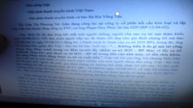   Vợ tài công gửi thư phản bác nội dung trả lời truyền thông của Giám đốc Công ty Việt - Czech