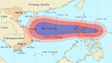  Bão Nari giật cấp 13-14 hướng vào miền Trung