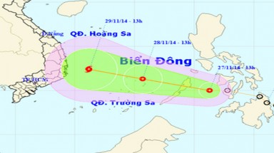  Thời tiết ngày 28/11: Áp thấp nhiệt đới trên Biển Đông gây gió mạnh cấp 9